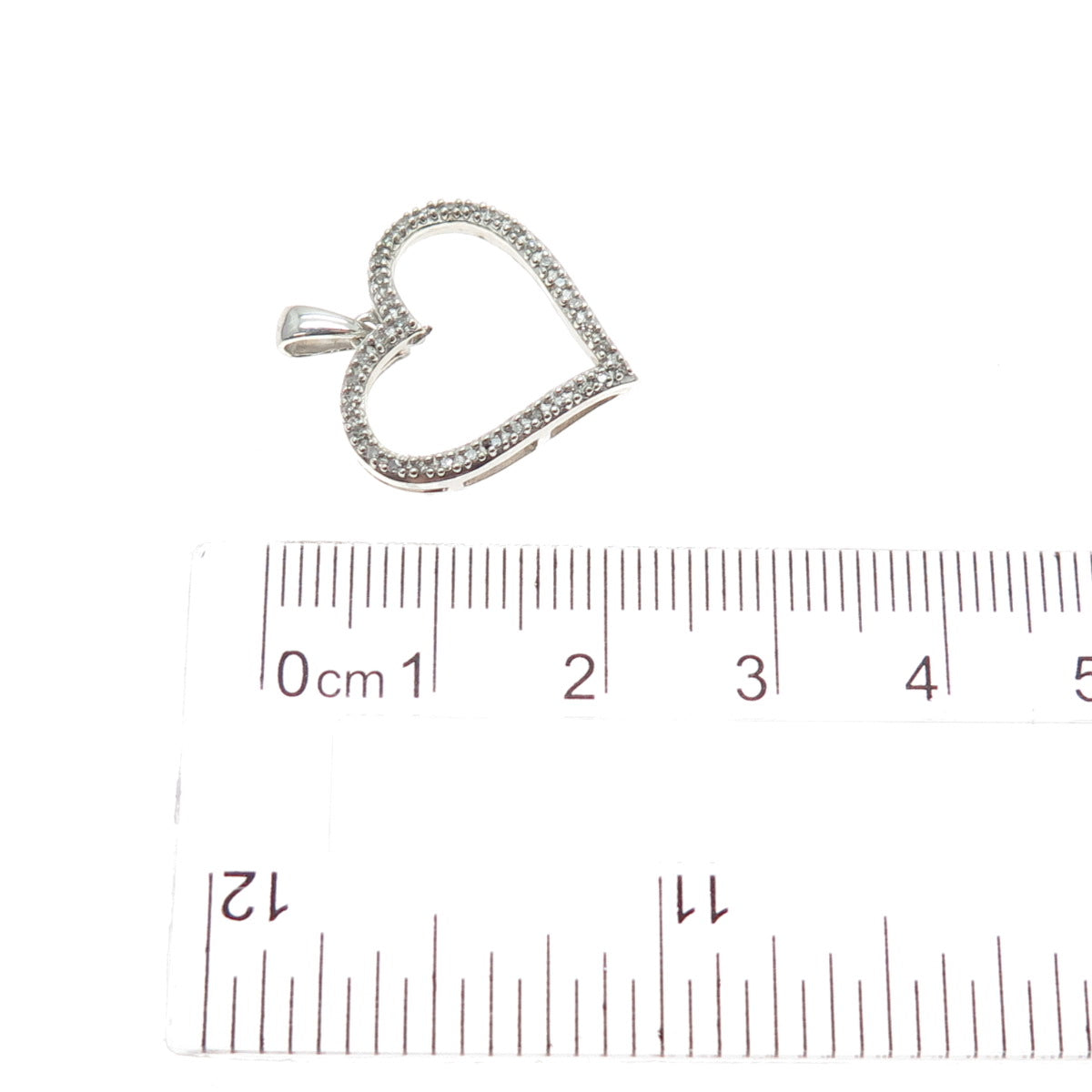 SB Sherri Baker 925 Sterling Silver Real Diamond Heart Minimalist Charm Pendant