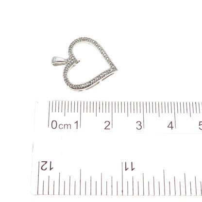 SB Sherri Baker 925 Sterling Silver Real Diamond Heart Minimalist Charm Pendant