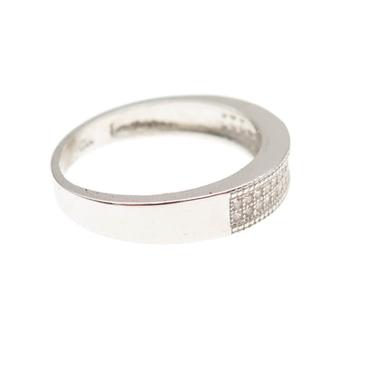 925 Sterling Silver Round-Cut C Z Sparkle Ring Size 9