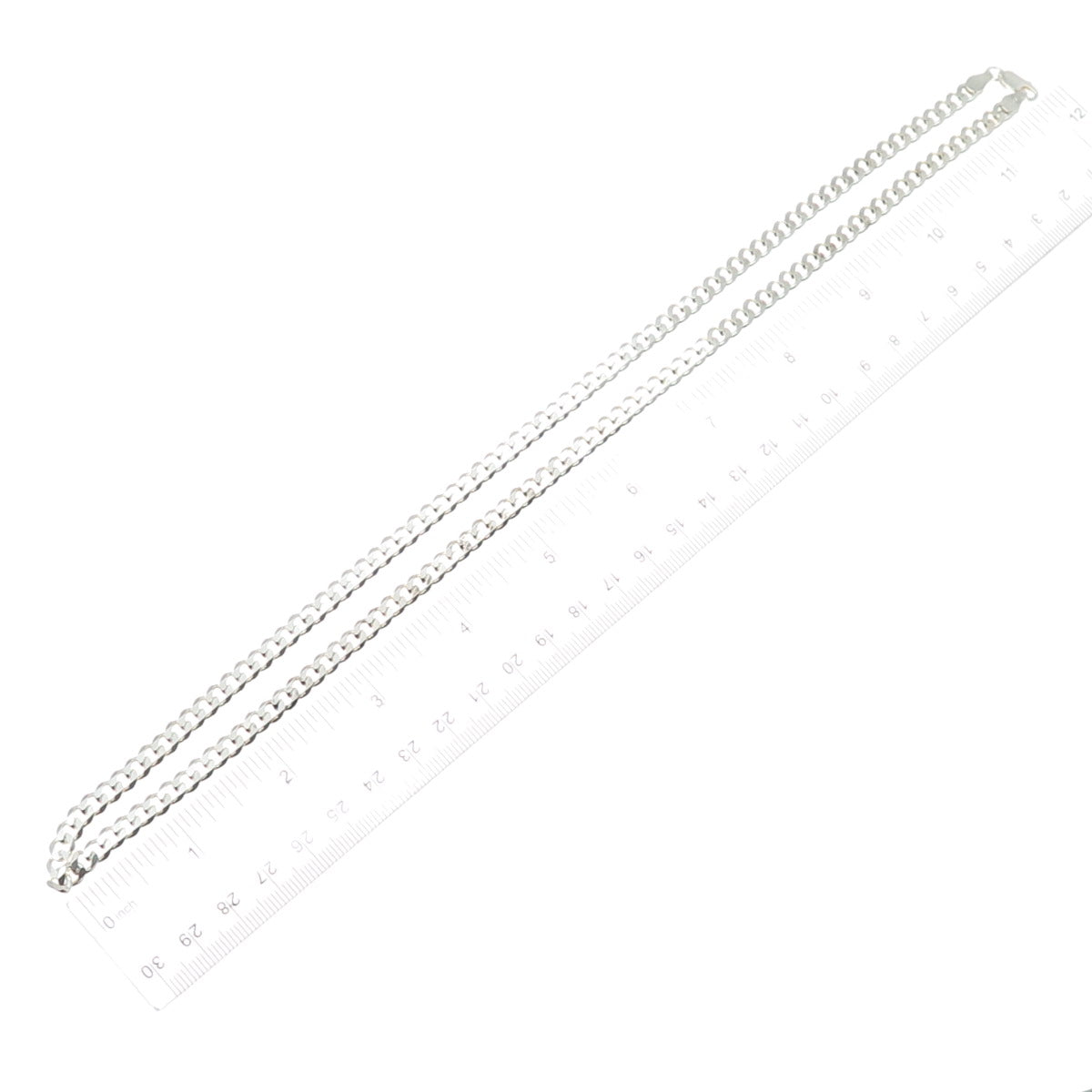 925 Sterling Silver Vintage Cuban Chain Necklace 24"