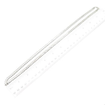 925 Sterling Silver Vintage Cuban Chain Necklace 24"
