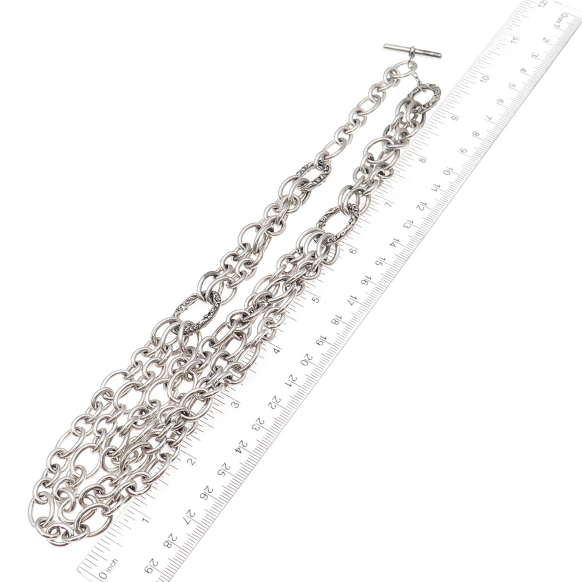 Lyric 925 Sterling Silver Vintage Multi-Chain 3-Row Necklace 18"