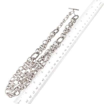 Lyric 925 Sterling Silver Vintage Multi-Chain 3-Row Necklace 18"