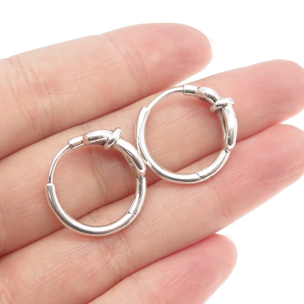 PANDORA 925 Sterling Silver Infinity Knot Hoop Earrings