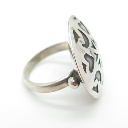 925 Sterling Silver Vintage Spades Playing Cards Symbol Oxidized Ring Size 6