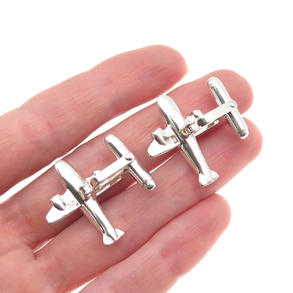 Thomas & Benno 925 Sterling Silver Vintage Airplane Cufflinks