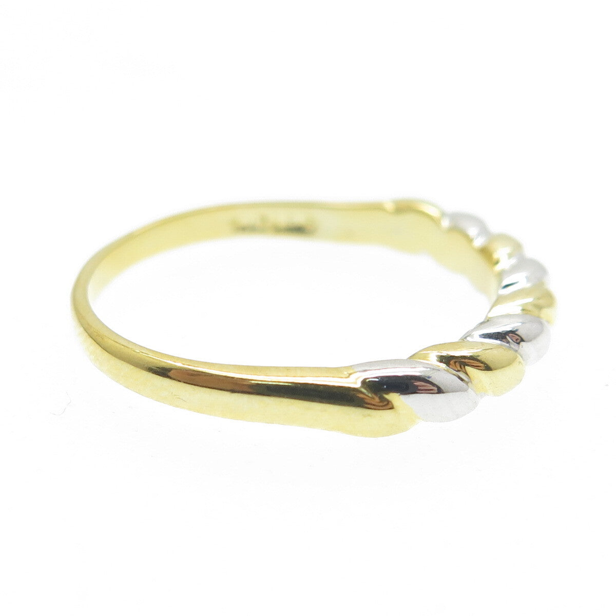 SMK 925 Sterling Silver 2-Tone Twisted Ring Size 7