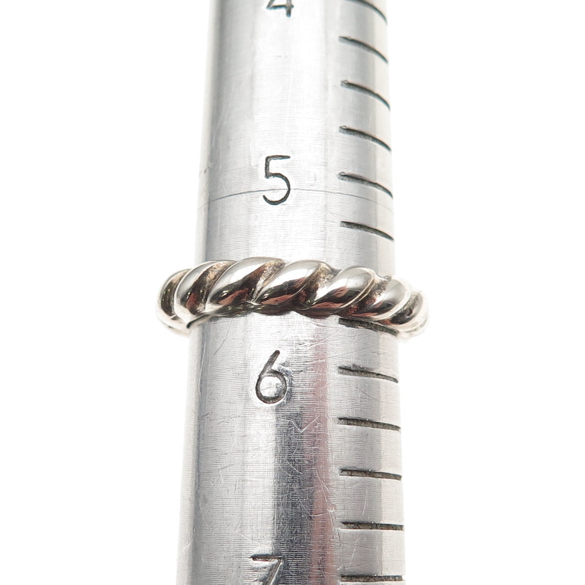 925 Sterling Silver Vintage Rope Oxidized Band Ring Size 5.75