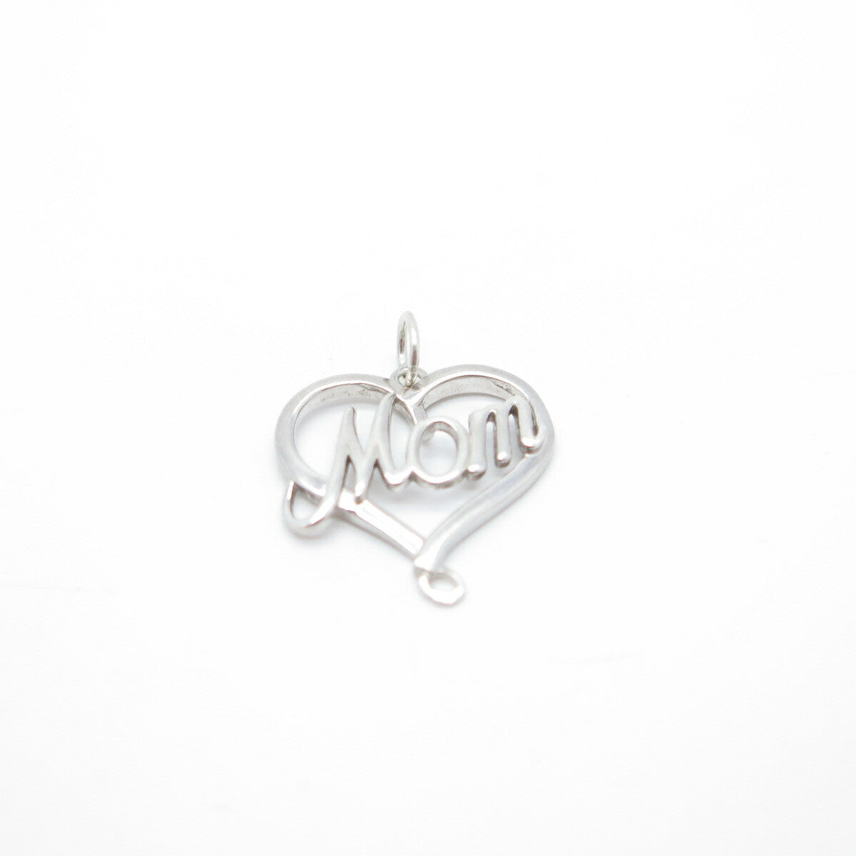 925 Sterling Silver "Mom" Love Heart Pendant