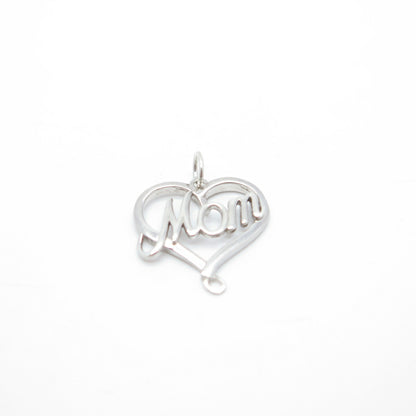 925 Sterling Silver "Mom" Love Heart Pendant