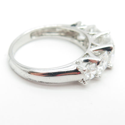 925 Sterling Silver Octagon-Cut C Z Engagement Ring Size 8