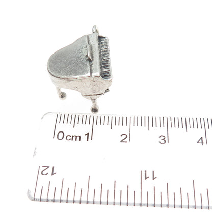 DANECRAFT 925 Sterling Silver Vintage Grand Piano Minimalist 3D Charm Pendant