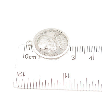 800 Silver Vintage Rome Italy Pope Paul VI St. Peter's Basilica Charm Pendant