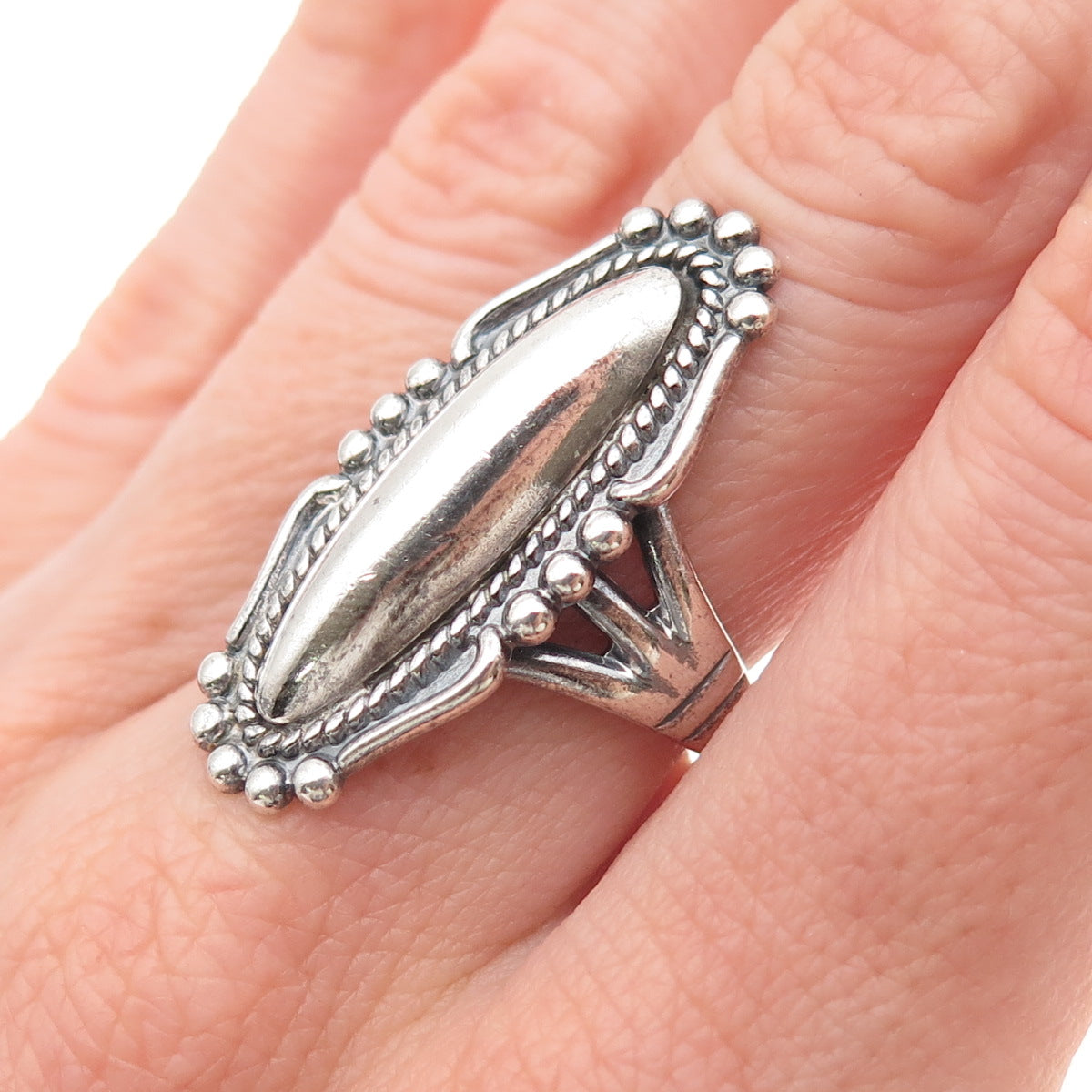 Bell Trading Post Old Pawn Sterling Silver Vintage Southwestern Ring Size 7.5