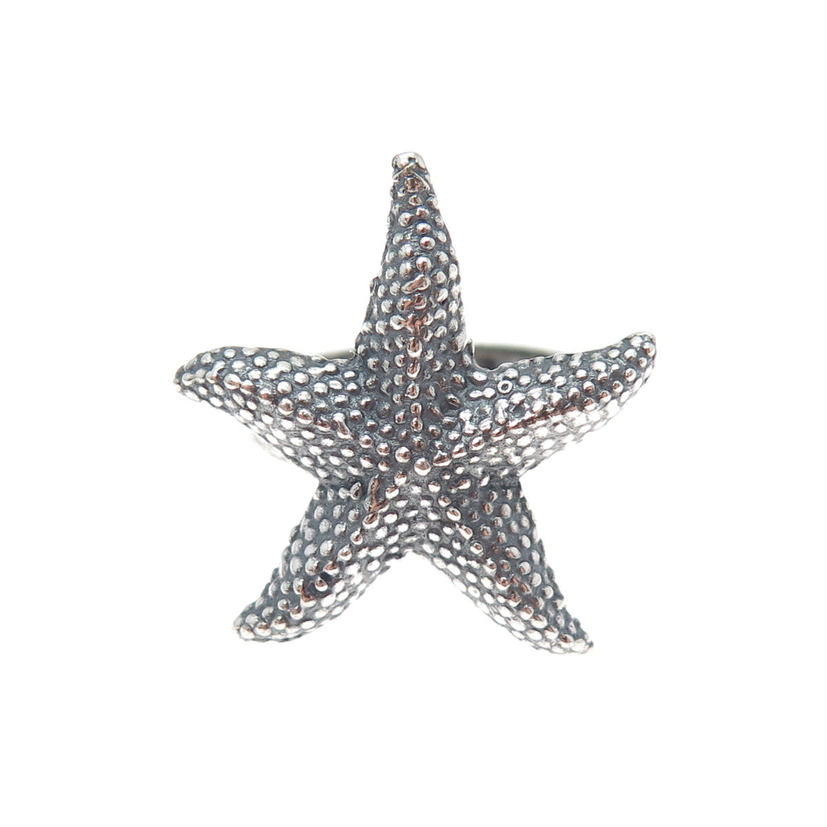 925 Sterling Silver Vintage Starfish Oxidized Ring Size 8.75