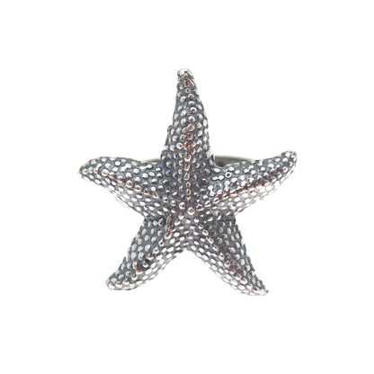 925 Sterling Silver Vintage Starfish Oxidized Ring Size 8.75