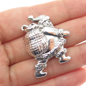 B. A. BALLOU & CO. 925 Sterling Silver Vintage Santa Claus Pin Brooch