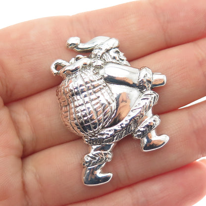B. A. BALLOU & CO. 925 Sterling Silver Vintage Santa Claus Pin Brooch