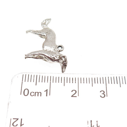JEANOR 925 Sterling Silver Vintage Saluki Dog Oxidized Mini Charm Pendant