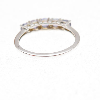 Chuck Clemency 925 Sterling Silver Gold Plated Real Tanzanite Band Ring Size 8