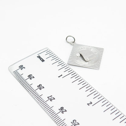 925 Sterling Silver Vintage "Graduation Day" Charm Pendant