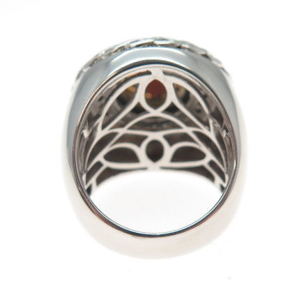 DSMK 925 Sterling Silver 2-Tone Round-Cut Blue & White C Z Ring Size 7.25