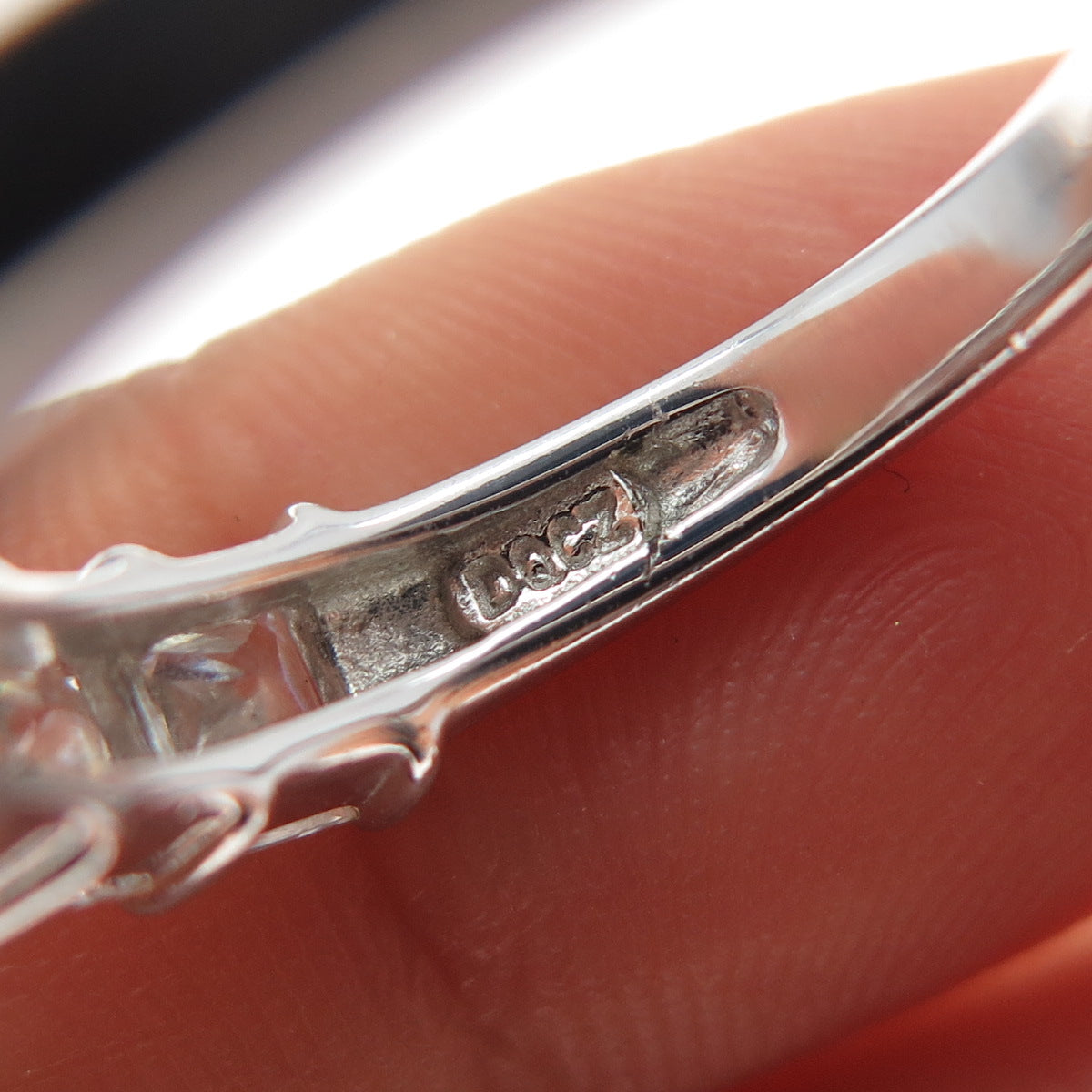 925 Sterling Silver Princess-Cut C Z Half Eternity Ring Size 7.25