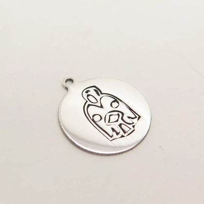 925 Sterling Silver USA Two In Town Tribal Charm Pendant