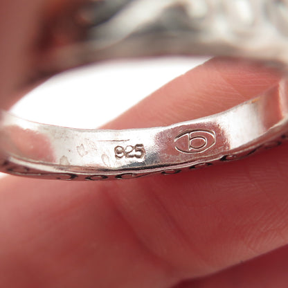 BOMA 925 Sterling Silver Vintage Swirl Stackable Band Ring Size 8.5
