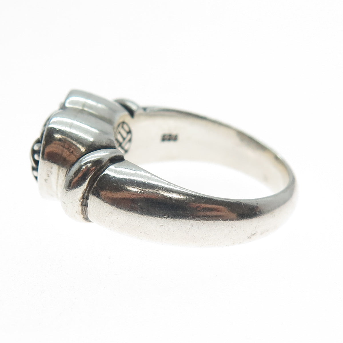 BRIGHTON 925 Sterling Silver Vintage Woven Heart Oxidized Ring Size 7.25