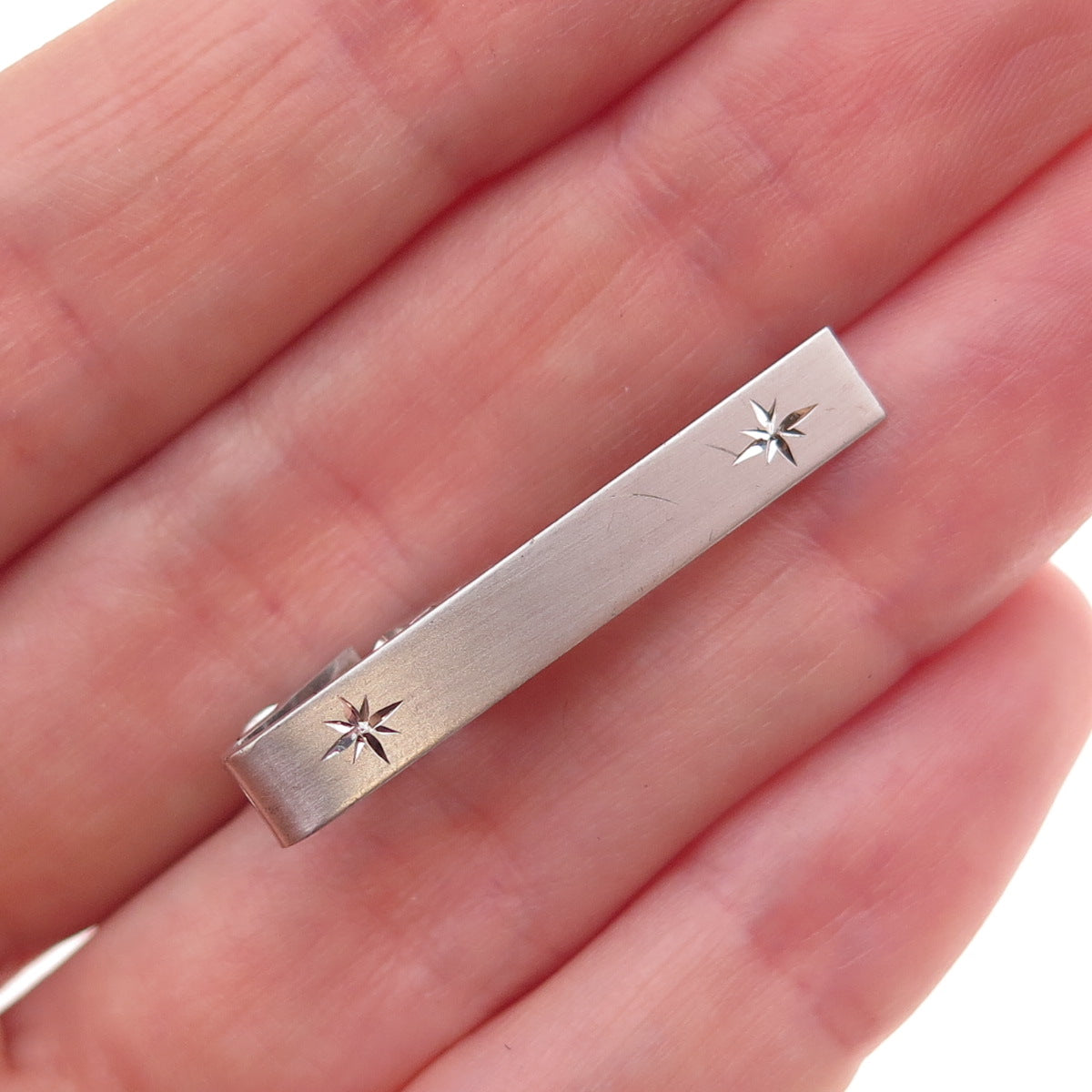925 Sterling Silver Antique Art Deco Starburst Tie Clip