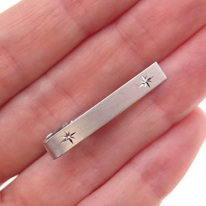 925 Sterling Silver Antique Art Deco Starburst Tie Clip
