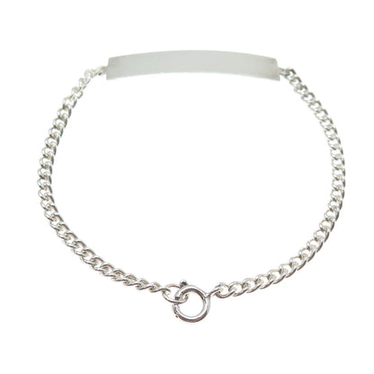 925 Sterling Silver Vintage Curb Link ID Bracelet 7.25"