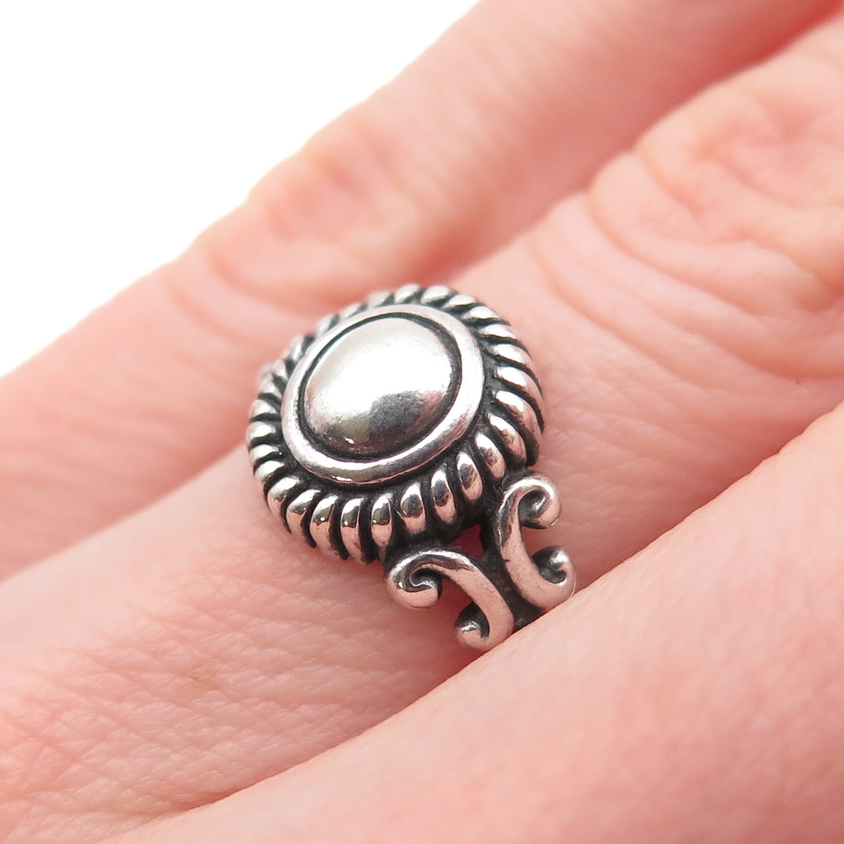 Brighton 925 Sterling Silver Vintage Modernist Oxidized Ring Size 4.75