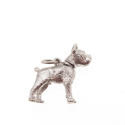 925 Sterling Silver Vintage Boxer Dog Movable 3D Charm Pendant