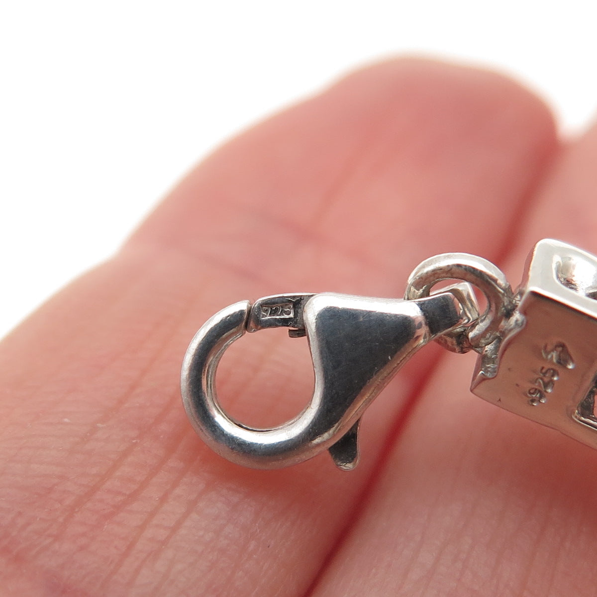 925 Sterling Silver Real Round-Cut Diamond Tennis Link Bracelet 7"