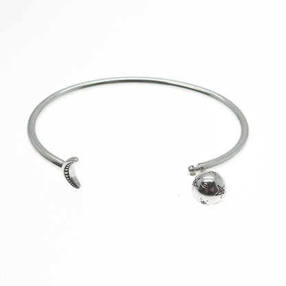 PANDORA Sterling Silver Crescent & Star Screw-Off Ball Adjustable Bracelet 6.75"