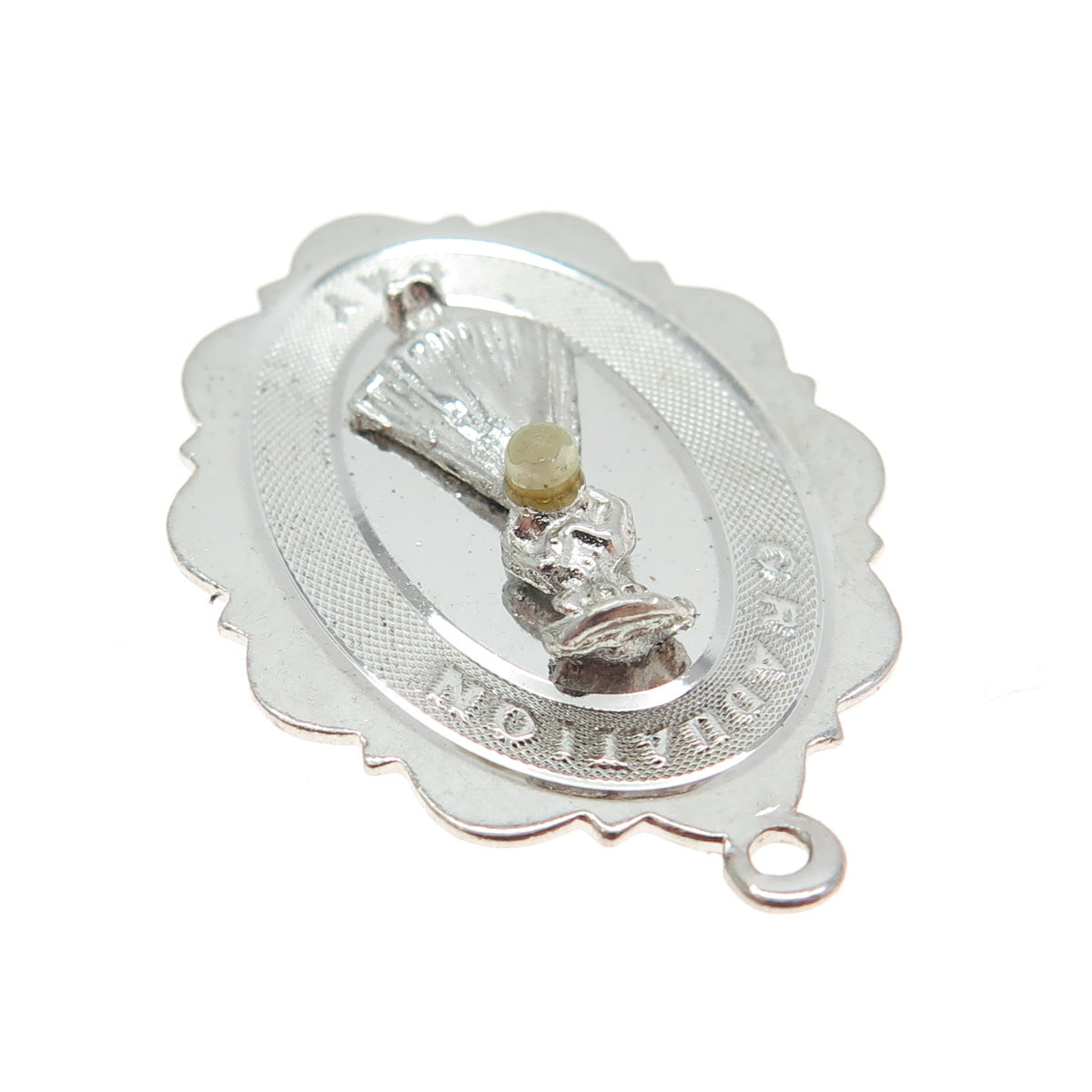 Town & Country 925 Sterling Silver Vintage Faux Pearl Graduation Charm Pendant