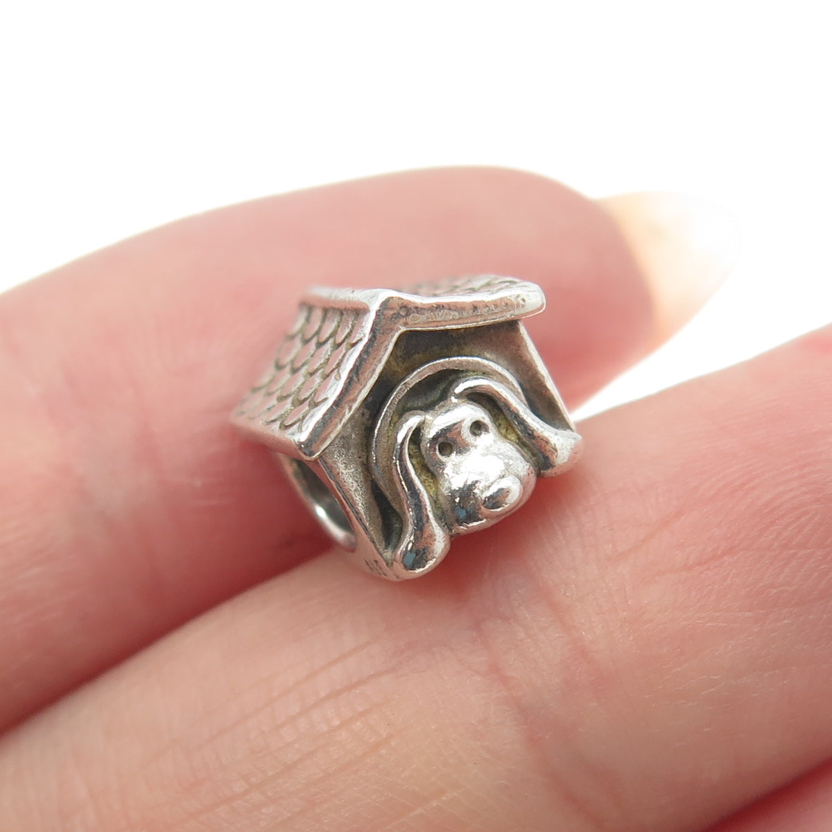 PANDORA 925 Sterling Silver Dog House Heart Bead Charm