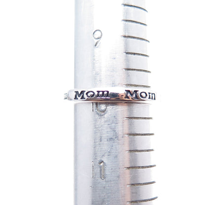 925 Sterling Silver Vintage Mom All Around Stackable Band Ring Size 10