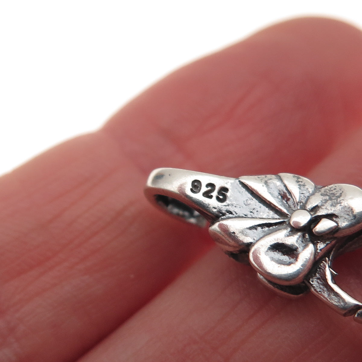 925 Sterling Silver Bowknot Bow Knot Lobster Clasp Bracelet Connector