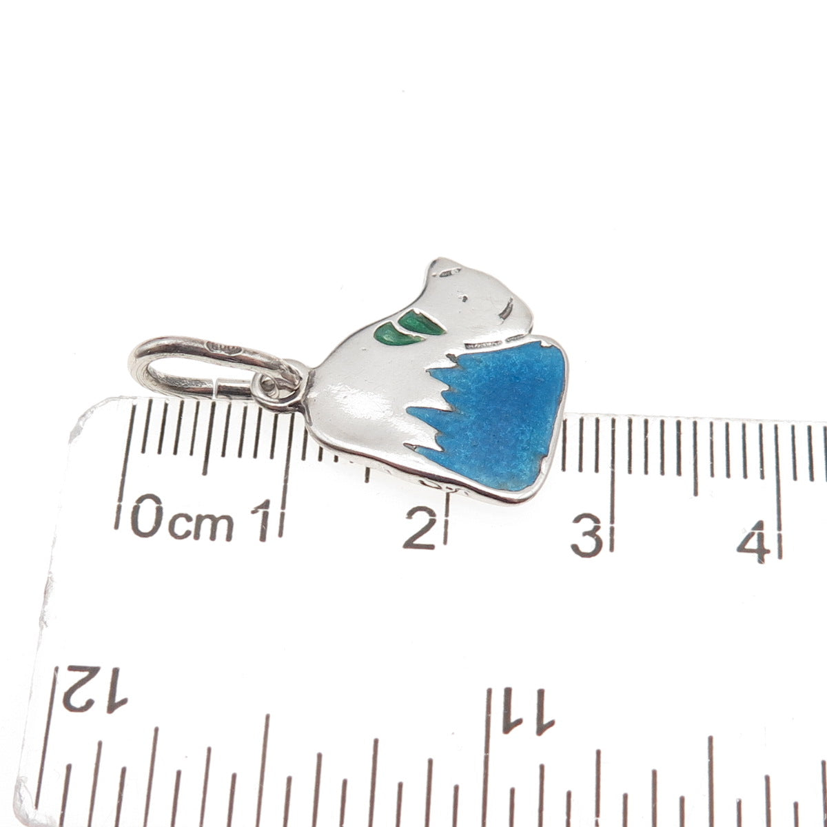 800 Silver Vintage Enamel Dog Mini Charm Pendant