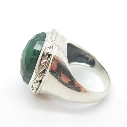 925 Sterling Silver Real Oval-Cut Zoisite Ruby Swirl Ring Size 6