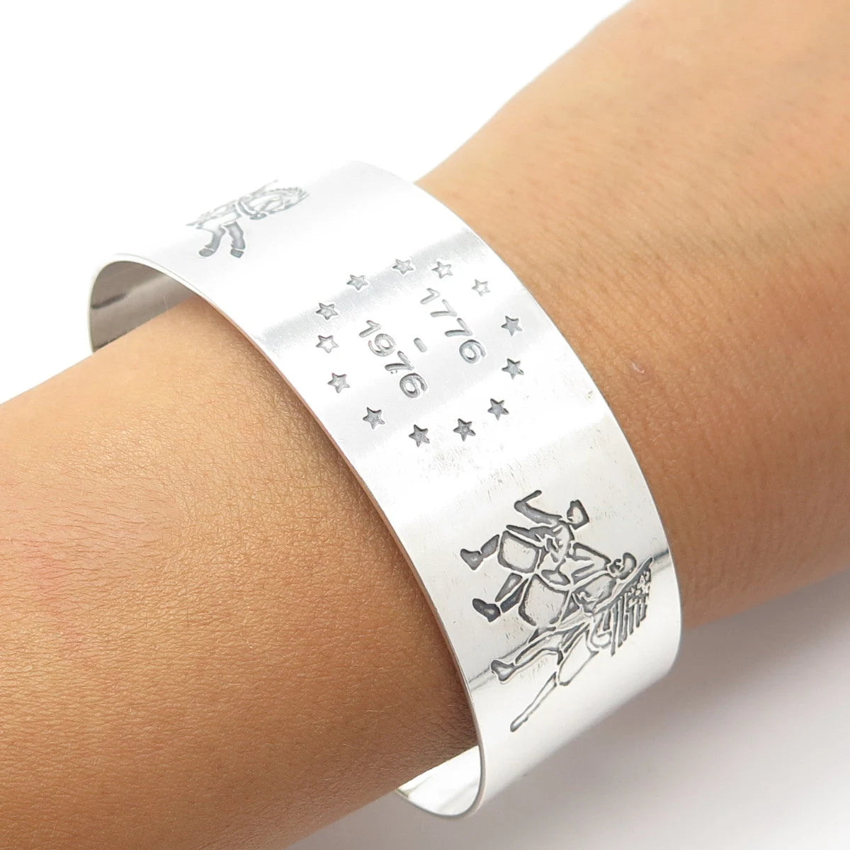 THE THOMAE CO 925 Sterling Silver Vintage 200 Years Independence Bracelet 7.5"