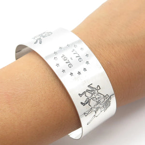 THE THOMAE CO 925 Sterling Silver Vintage 200 Years Independence Bracelet 7.5"