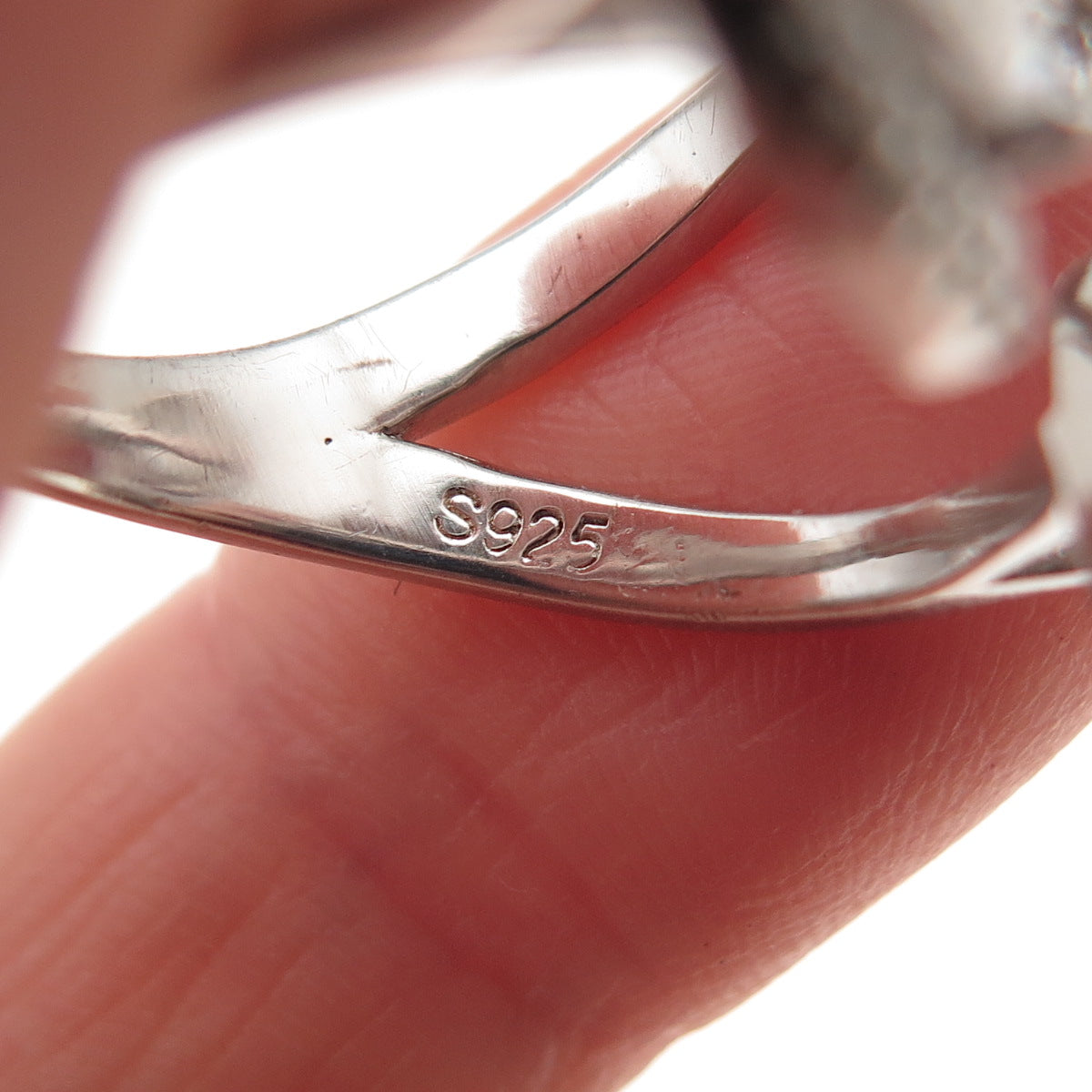 925 Sterling Silver Multi-Cut C Z Adjustable Ring Size 6