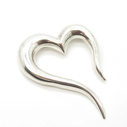 925 Sterling Silver Vintage Mexico Open Heart Pin Brooch