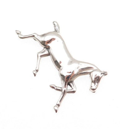Danecraft 925 Sterling Silver Antique Art Deco Horse Oxidized Pin Brooch