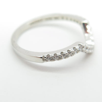 925 Sterling Silver Round-Cut C Z Stackable Ring Size 5