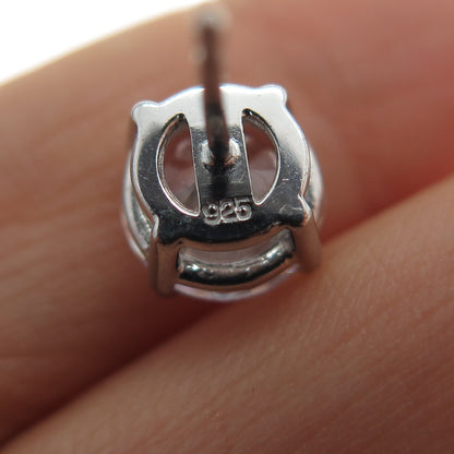925 Sterling Silver Round-Cut C Z Stud Earrings
